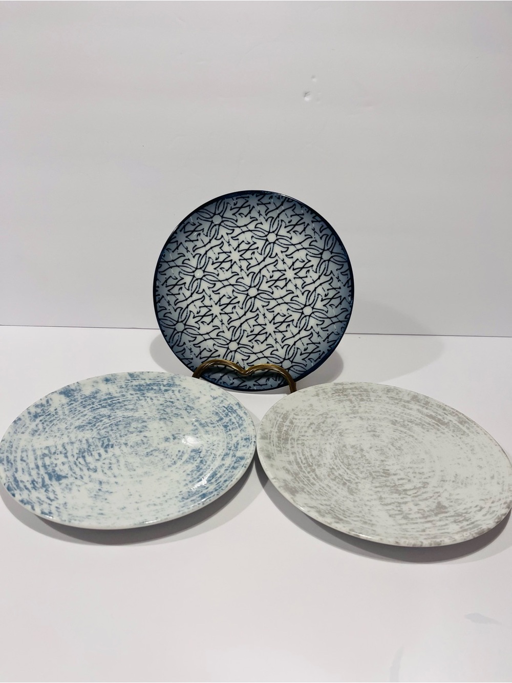 Schonwald Shobby Chic Mix & Match Pattern Set of 3 Fruit or Salad Plates 615,616